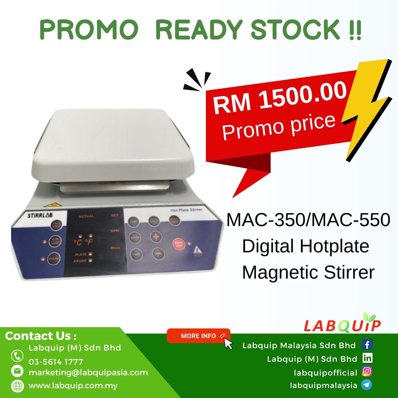 PROMO-MAC-350.MAC-550 DIGITAL HOTPLATE MAGNETIC STIRRER
